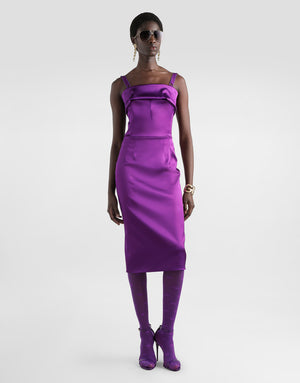 FITTED SATIN DRESS