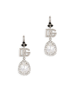 DROP EARRINGS WITH RHINESTONES AND DG LOGO