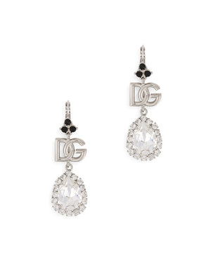 DROP EARRINGS WITH RHINESTONES AND DG LOGO