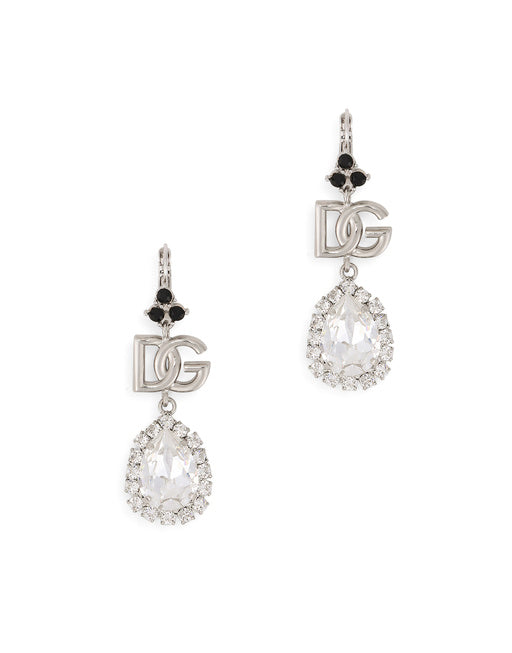 DROP EARRINGS WITH RHINESTONES AND DG LOGO
