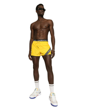 SHORT SWIM TRUNKS WITH BRANDED BAND