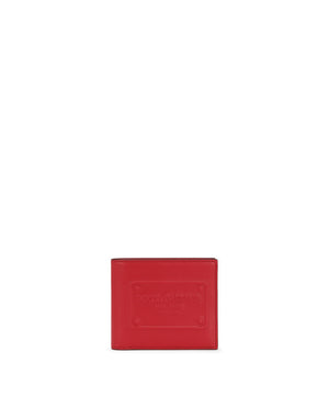 CALFSKIN BIFOLD WALLET WITH RAISED LOGO