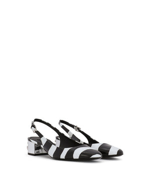 PRINTED PATENT LEATHER SLINGBACKS WITH DG KAROL HEEL