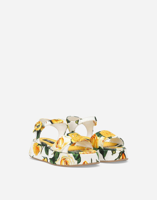 PRINTED CANVAS SANDALS