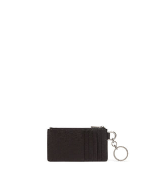 DAUPHINE CALFSKIN CARD HOLDER WITH RING BRANDED PLATE