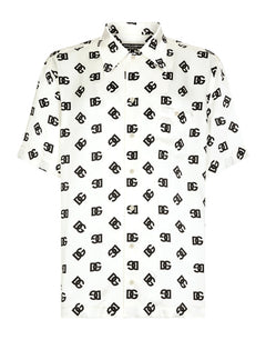 SILK HAWAIIAN SHIRT WITH DG MONOGRAM PRINT