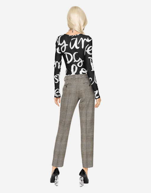 TECHNICAL JERSEY BODYSUIT WITH GRAFFITI LOGO PRINT