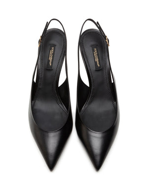 SLINGBACKS IN YOUNG GOATSKIN WITH DG LOGO