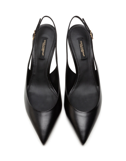SLINGBACKS IN YOUNG GOATSKIN WITH DG LOGO