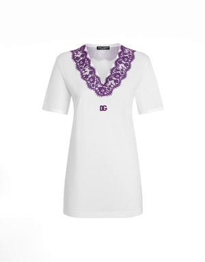 JERSEY T-SHIRT WITH LACE AND DG PATCH