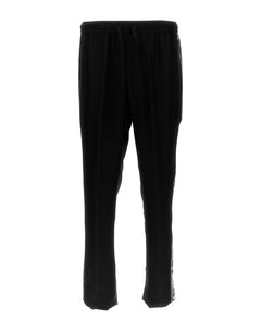 SILK HABOTAI PANTS WITH PRINTED SIDE BANDS