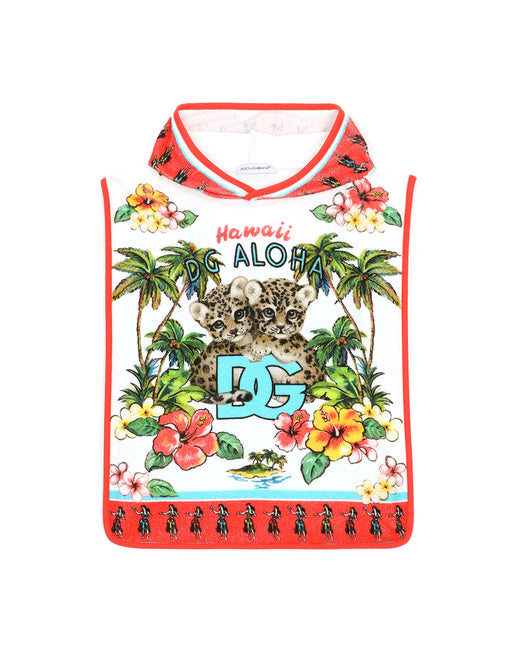 TERRY CLOTH BATHROBE WITH HAWAIIAN PRINT
