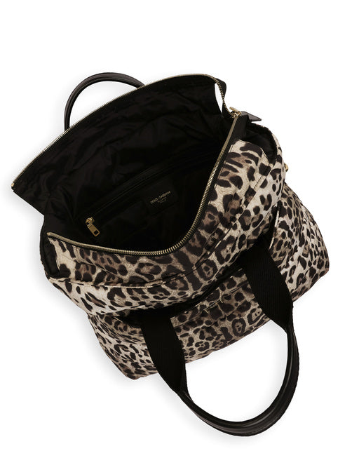NYLON MAMMA BAG WITH LEOPARD PRINT