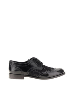 LEATHER DERBY SHOE WITH LACE DETAIL