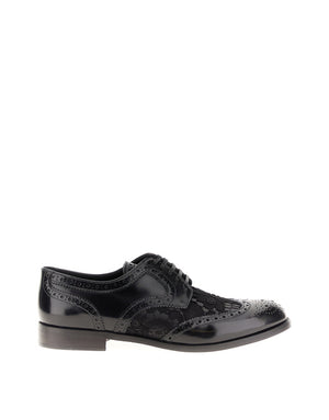 LEATHER DERBY SHOE WITH LACE DETAIL