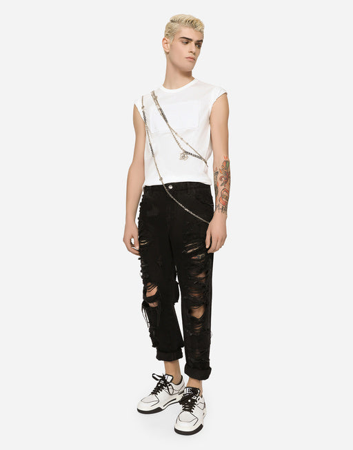 COTTON T-SHIRT WITH EMBOSSED LOGO