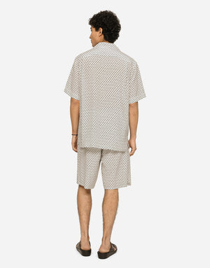 CREPE DE CHINE HAWAIIAN SHIRT WITH DG LOGO PRINT