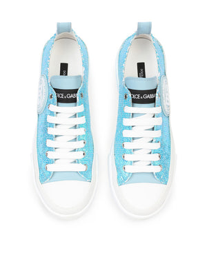 RUBBERIZED CALFSKIN PORTOFINO LIGHT SNEAKERS WITH MICRO-SEQUINS