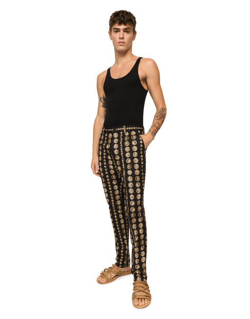 COIN PRINT STRETCH DRILL PANTS