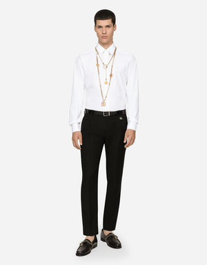 COTTON GOLD-FIT SHIRT WITH DG PATCH