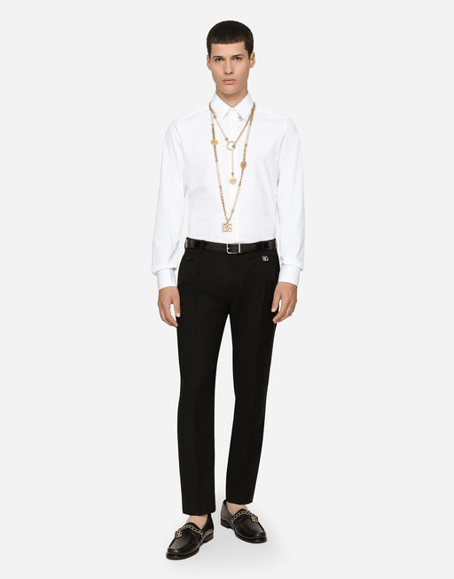 COTTON GOLD-FIT SHIRT WITH DG PATCH