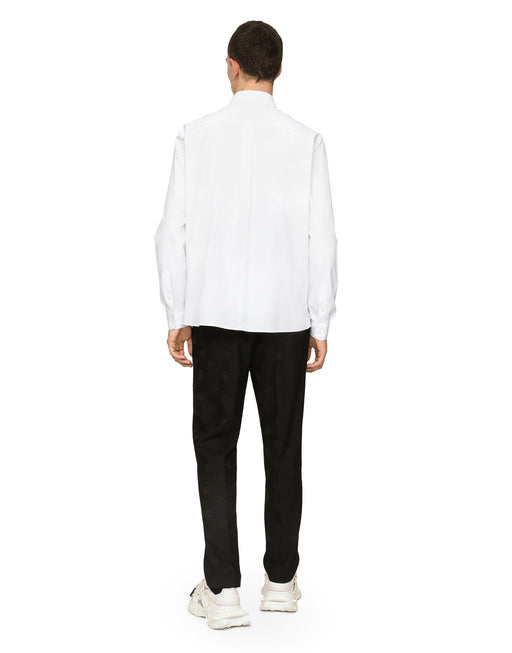COTTON MARTINI-FIT SHIRT WITH BRANDED TAG