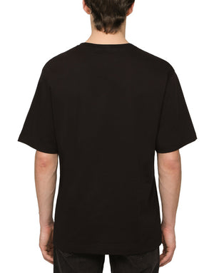 COTTON T-SHIRT WITH DG LOGO PRINT