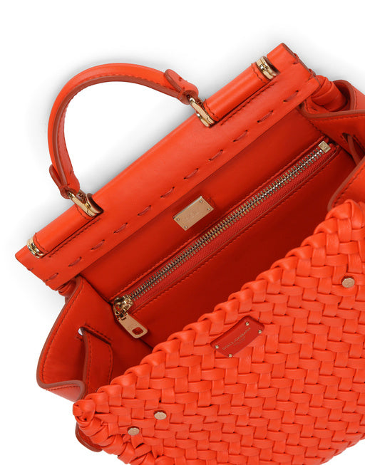 SMALL SICILY 62 SOFT BAG IN WOVEN NAPPA LEATHER AND TAHITI CALFSKIN