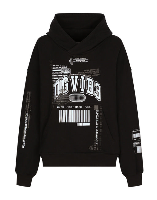 JERSEY HOODIE WITH DGVIB3 PRINT