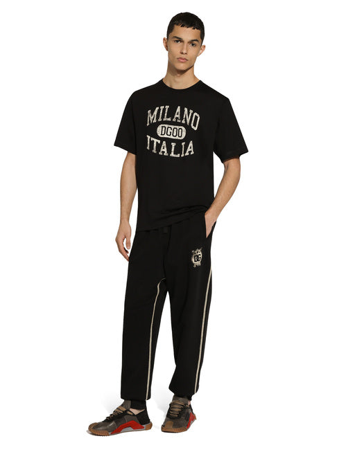 COTTON T-SHIRT WITH DG LOGO PRINT