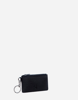 CALFSKIN CARD HOLDER WITH RING AND CROSSOVER DG LOGO
