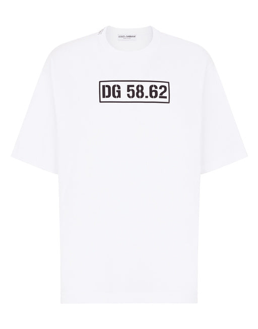 COTTON T-SHIRT WITH DG LOGO PRINT