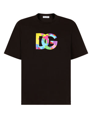 COTTON T-SHIRT WITH DG LOGO PRINT
