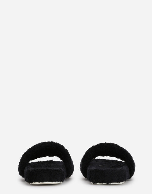 TERRYCLOTH SLIDERS WITH LOGO TAG