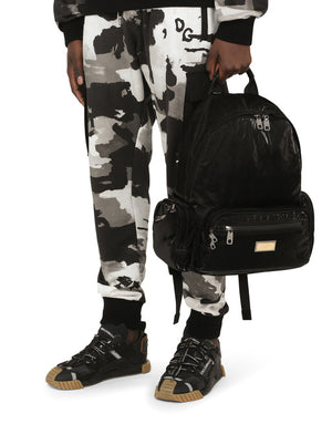 NERO SICILIA DNA NYLON BACKPACK WITH BRANDED TAG
