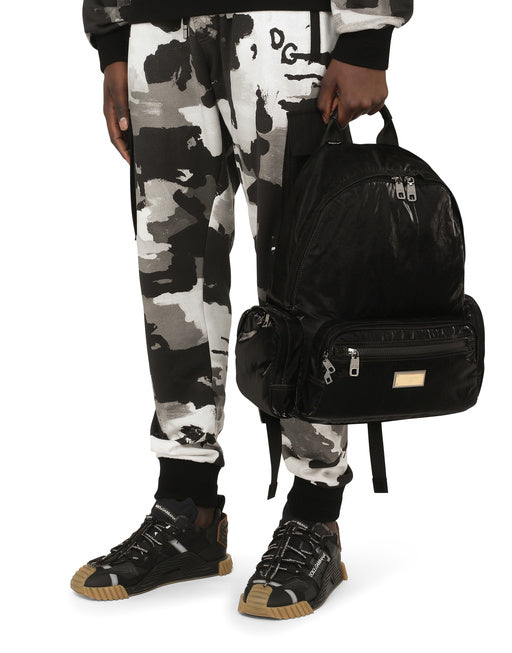 NERO SICILIA DNA NYLON BACKPACK WITH BRANDED TAG