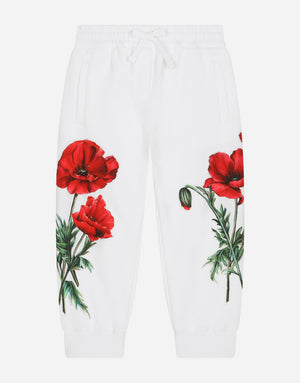 JERSEY JOGGING PANTS WITH POPPY PATCH