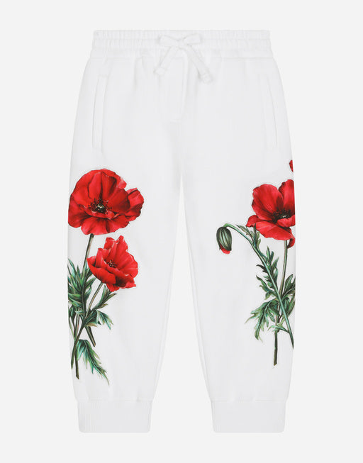JERSEY JOGGING PANTS WITH POPPY PATCH