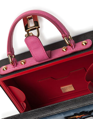 VELVET DOLCE BOX BAG WITH EMBROIDERY