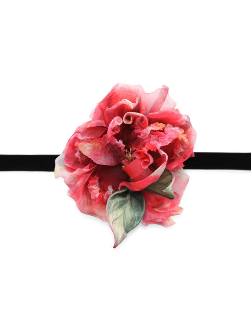 SILK CHOKER WITH FLOWER