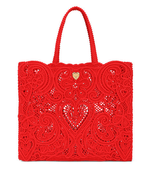 LARGE CORDONETTO LACE SHOPPER