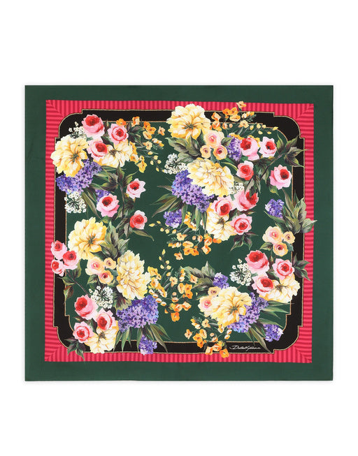 GARDEN-PRINT TWILL SCARF (70 X 70)