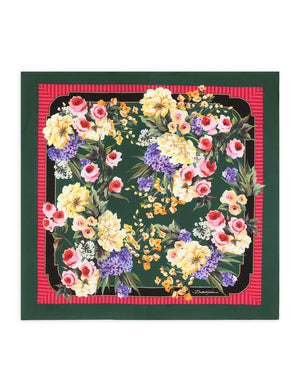 GARDEN-PRINT TWILL SCARF (70 X 70)
