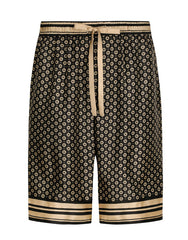 SILK TWILL JOGGING SHORTS WITH DG LOGO PRINT