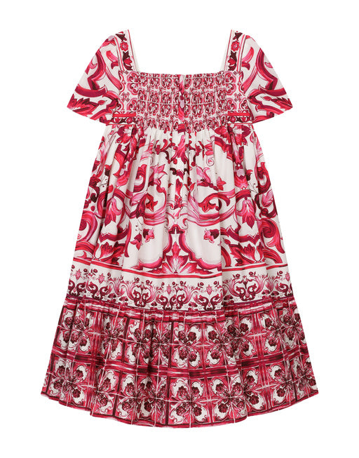 POPLIN DRESS WITH YELLOW MAJOLICA PRINT