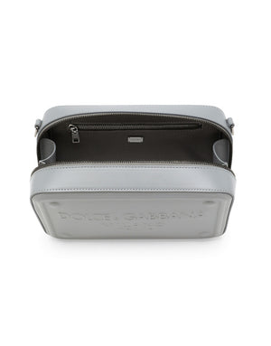CALFSKIN CROSSBODY BAG WITH RAISED LOGO
