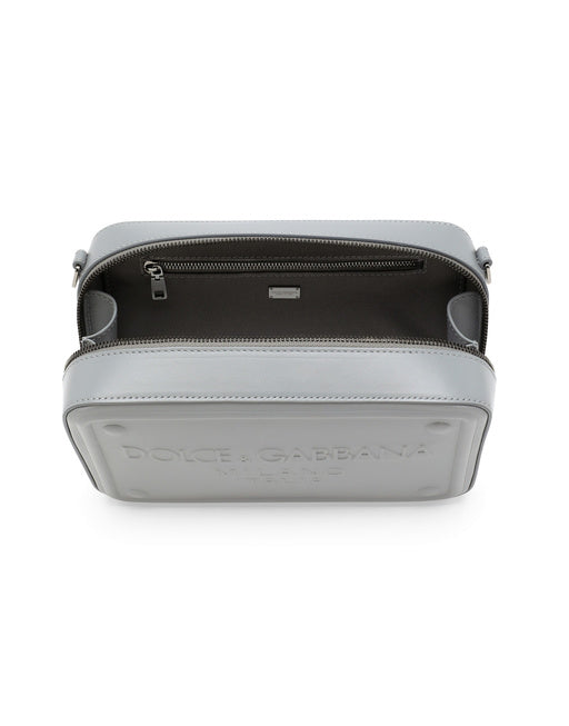 CALFSKIN CROSSBODY BAG WITH RAISED LOGO