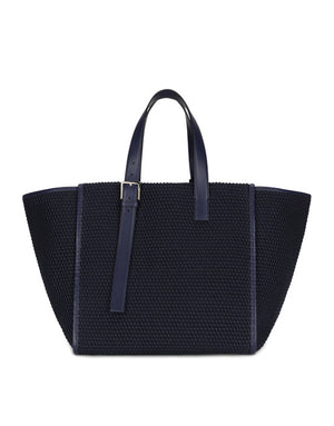 WOVEN COTTON ROPE SHOPPER WITH LOGO EMBROIDERY