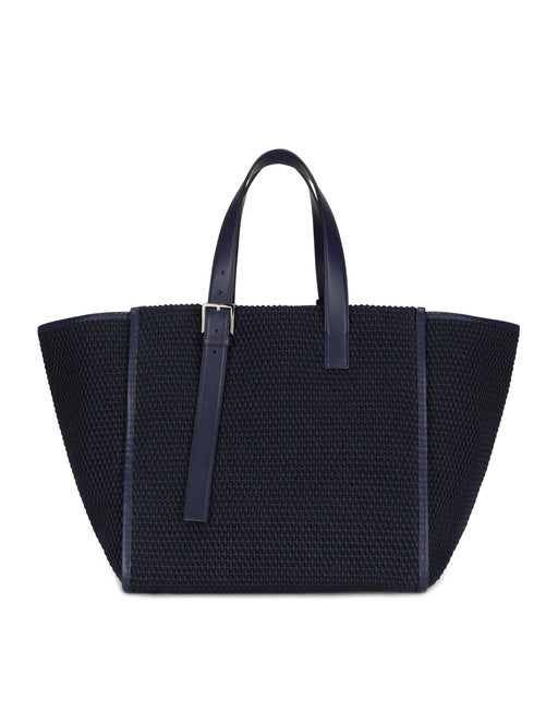 WOVEN COTTON ROPE SHOPPER WITH LOGO EMBROIDERY