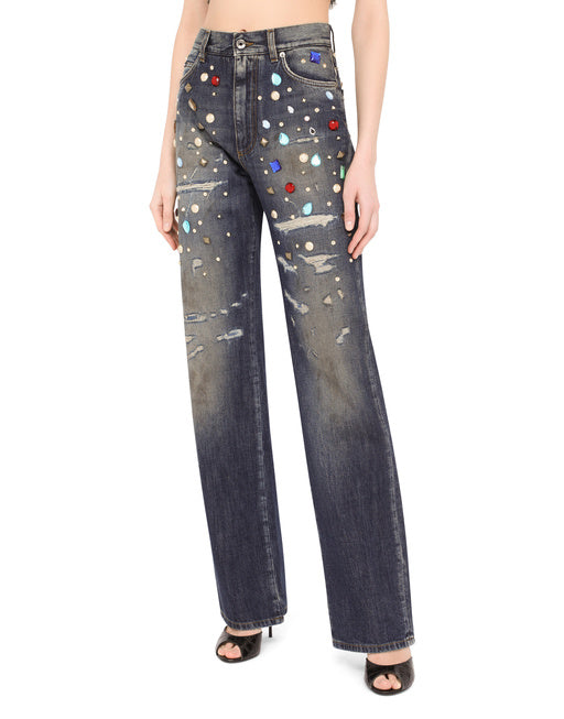 JEANS WITH RHINESTONE DETAILS
